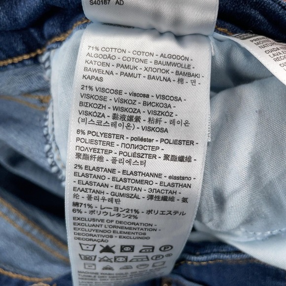 Levis 724 Jeans Womens 28 Blue High Rise Straight Crop Stretch Denim Pants - Picture 9 of 11